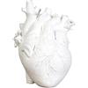getuse Vaso creativo, anatomico a forma di cuore, statua in resina, decorazione moderna per ufficio, casa, soggiorno, scrivania, bianco, 11,5 x 8 x 16,5 cm