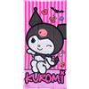 CARTOON Telo Mare Kuromi Rosa 70x140 cm Microfibra 100% Poliestere 245 gsm Assorbente e Asciugatura Rapida Leggero e Compatto Ideale per Spiaggia Piscina e Viaggio Design Kawaii con Cuori e Ciliegie