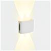 YASTA Applique da Parete Interno Bianca Lampada LED 12W Luce Calda Sopra e Sotto 3000K Moderna per Esterni Balcone Terrazza Patio Porticato Giardino 1200LM IP65 FD-10