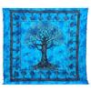 Seamar Copritutto Grande New Albero Copri Divano 100% Cotone Riciclato con Frange 210x230cm Telo Mare (Azzurro)
