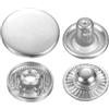 QUARKZMAN 30 Set Bottoni Automatici a Pressione 17mm Chiusure a Scatto Metallo Bottoni a Pressione in Lega da Cucire Jeans per Borse Pelle e Tela, Argento