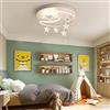 A.1.Coo LED Plafoniera Lampada Stelle E Luna Luci Della Stanza Dei Bambini Dimmerabile Controllo Remoto Rotondo Acrilico Lampada Soffitto Ragazza Camera Letto Protezione Degli Occhi Lampadario,Bianca,42cm
