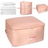 Gulxwis Organizzatore Ultra Salvaspazio Autocompressivo, Ultra Salvaspazio Organizer a Compressione, Organizzatore Autocompressivo, Sacchi di Stoccaggio per Coperte e Abiti (Rosa,54X42X60CM)
