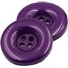 Blausky 10 bottoni colorati, in plastica, 4 occhielli, bottoni rotondi in resina, piccoli bottoni, rotondi, per cucito, lavori a maglia, fai da te, decorazione regalo, viola scuro, 34 mm