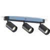 CALEX faretto da soffitto LED 4 luci, ovale e orientabile, attacco GU10, nero opaco