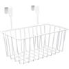 Generic 1x Cestini portaoggetti a griglia con ganci, cestino da appendere in metallo, organizer da cucina, portaoggetti per armadio da cucina (bianco)