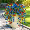 Aisamco Fiori sospesi artificiali per esterni, 4 pezzi di decorazioni di piante finte, fiore di seta finta resistente ai raggi UV con foglie di eucalipto per fioriera esterna cortile portico patio balcone