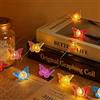 VIKY® - Catena di luci a forma di farfalla, 2 m, 20 LED, catena luminosa a farfalla per la decorazione primaverile, catene luminose a forma di farfalla per interni, luci a farfalla per la decorazione