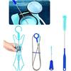 NETUME Kit di Pulizia 4 in 1 per Serbatoio d'Acqua Con Spazzola Flessibile Lunga, Piccola, Grande e Gancio Pieghevole
