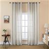 GIRASOLE HOME® Coppia Tende Filtranti Semi Trasparenti Effetto Lino Tenda a Righe Verticali per Interni con Occhielli 2 Pannelli 140x275cm (Grigio + Giallo)