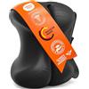 Healthfix Cuscino per ginocchia per chi dorme sul fianco, ortopedico per le gambe per dormire con cinghia, 2 pezzi in memory foam, rivestimento lavabile rinfrescante (nero)