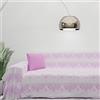 Byour3 - Copridivano Puro Cotone 3 4 5 Posti Granfoulard Fantasia Damascato Salvadivano Telo Arredo Foulard Copritutto Salva Divani Ad Angolo Penisola destra sinistra (Damascato Glicine, 1 posto)