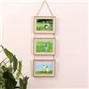 Mesnt Cornice Foto Multiple Da Parete, 15x20cm Legno bianco Rettangolo 3 Foto appesa al muro Cornici per Foto, Poster, Orizzontale, Muro, Resina e Acrilico