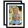 FOSER Cornice portafoto formato A4, 1 pezzo, versatile, in legno nero, per parete e tavolo, con ganci da parete e supporti (nero, A4 (21 x 29,7 cm), 2 pezzi)