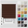 Estika Tenda a rullo giorno e notte con foratura - 100 x 220 cm - Cioccolato - montaggio a soffitto o parete, tessuto a doppio strato, semi-trasparente, per interni, per finestre