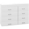 Mobile Con Cassetti Cassettiera In Legno Per Camera, Cucina, Bagno 90×35×73cm Bianca