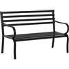 Panchina Da Esterno In Metallo Impermeabile Nero, Panca Da Giardino A Due Posti, 127 X 62 X 82cm - Max 240kg