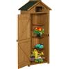 Capanno Da Giardino Porta Attrezzi In Legno Impermeabile, 77x54.2x179 Cm Giallo