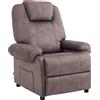 Poltrona Relax Reclinabile Manualmente In Tessuto Con Imbottitura Extra, Marrone