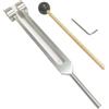 AMENGJ Stimmgabel Set di diapason in lega di alluminio da 128 Hz for terapia del suono colorata(Silver-pommel)