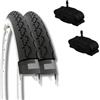 Ecovelo' 2 Copertoni 24 x 1 3/8 (37-540) + Camere America per City Bike Bambino/Ragazzo Pneumatici Stradali Bianco Neri in Gomma Bicicletta Donna EBI24BXE