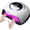 DMJWAN Lampada UV LED per Unghie, 300W Asciugatura Rapida con Sensore Automatico a 72 LED, Sensore Automatico, 4 Timer