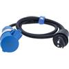 as - Schwabe Cavo adattatore CEE 1,5 m H07RN-F, 230 V 16 A, attacco SEV tipo 23 su CEE, con indicatore di tensione, IP44 resistente agli spruzzi d'acqua