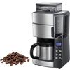 Russell Hobbs Macchina Caffè Americano con Macinacaffé Integrato - Timer digitale, Filtro per Estrazione e Aroma ottimali - Caraffa Termica; Max 10 tazze, 3 livelli di Macinatura, Grind&Brew 25620-56