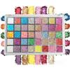 lomdung Palette di Ombretti Glitterati a 40 Colori, Ombretti Metallici con Paillettes, Palette di Trucco per Viso e Corpo, Ultra Glamour per Gli Occhi, a Lunga Durata e Impermeabile