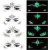 TNSLAND 4PCS Brillantini Viso Make Up Viso Gemme, Brillantini Adesivi Viso, Glitter Strass Make Up, Festival Strass Adesivi per Viso Gemme per Carnevale Musicale, Feste, Trucco, Glitter Corpo