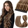 UK-Fashion-Shop Extension Clip Capelli Veri Fascia Unica Meches One Piece Hair Extensions Remy Human Hair Naturali Umani Lisci Lunghi (20 50cm 50g 4/27 Marrone Cioccolato/Biondo Scuro)