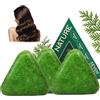 Generico Shampoo solido Nature Triangle, shampoo solido Usman Grass, sapone naturale Seven Green per la cura dei capelli Nutre, calma e rinforza i capelli per donne e uomini,3pcs