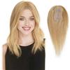 Aiokrtse Topper donna 100% capelli umani, parrucca top con clip base 4,3x2,75, topper capelli veri per capelli diradati, extension a clip e accessorio capillare superiore dal look naturale 35CM Colore #27