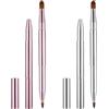 Sliverdew Confezione da 2 pennelli retrattili per rossetto, pennelli per trucco labbra a doppia estremità, retrattili, con cappuccio, lucidalabbra, rossetto, applicatore da viaggio