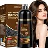 JELMOK Hair Dye Shampoo 3 in 1, 500ML Colorante Nero per Donna Uomo,Colorante Capelli Istantaneo, Hair Color Shampoo - Naturale-per Capelli per Donna Uomo (Castano Scuro)