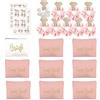 burkfeeg 20pz Regali Nuziali Sposa Borsa Cosmetica in Tela Damigella D'onore Capelli Scrunchies Tatuaggi Temporanei Sposa Accessori Decorativi per Matrimoni, Feste Di Nozze, Fidanzamento