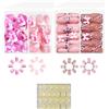 VOYANTE 96 unghie da incollare per bambini, graziosi fiocchi, unghie finte, da incollare, con pellicole in gel, design per unghie, per bambini, feste, matrimoni, ragazze (rosa)