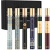 YUEONEWIN Profumo da uomo, 6 x 35 ml, Eau de Parfum, profumo da uomo, con bergamotto, vaniglia e sandalo, profumo duraturo in qualità profumata, fresco e sensuale, mini set di profumi da viaggio