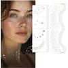 GUIZIYAO 12 Pezzi Lentiggini Glitter Tatuaggio Facciale, Tatuaggi Temporanei Lentiggini Anti-Udore e Impermeabili, Stelle e Punti, Glitter Freckles Face Tattoo per Festival Musicali Spiaggia e Feste (Oro rosa)