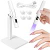 LOPHE Mini Lampada UV LED Unghie, 3 W Mini Lampada per Unghie UV LED con Supporto, Lampada Unghie Portatile USB con Display Digitale, Lampade UV per Smalti Gel, DIY, Salone di Casa(Bianco)