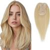 Aiokrtse Topper donna 100% capelli umani, parrucca top con clip base 4,3x2,75, topper capelli veri per capelli diradati, extension a clip e accessorio capillare superiore dal look naturale 30CM #613 Colore