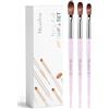 WOKICOR Set 3 Pennelli per Unghie Acrilico 8/10/14, Pennello Gel UV, Pennelli Nail Art Professionali, Set Decorazione Unghie per Acrilico e Gel, Kit Principianti, Regalo Donna, Uso Salone DIY