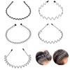 Culinavog 5 Pezzi Cerchietto Capelli Uomo, Metallo Cerchietto Capelli Uomo Donna, Cerchietto Fasce per capelli Fascia Ondulata Nero, Multiplo Stile per Yoga, Sport, AllAperto, Trucco, Donne Lady Girl