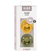BIBS Set 2 ciucci colour tettarella tonda in gomma naturale 0/6 mesi - colore miele/olivia - Bibs