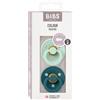 BIBS Set 2 ciucci colour tettarella tonda in gomma naturale 6/18 mesi - colore menta/blu - Bibs
