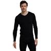 Mountain Warehouse Top Intimo con Scollo a V in Lana Merino, da Uomo - Top Traspirante, Antibatterico, Leggero - Ideale per Autunno, Inverno, attività all'aperto, Viaggi Nero L