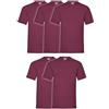 Fruit of the Loom Valueweight T - Maglietta a maniche corte, confezione da 5 pezzi, taglia 2XL, colore rosso Borgogna, borgogna