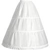 HZOUHONG Gonna da sposa lunga da donna, regolabile, linea ad A, gonna a pneumatici, Crinoline, gonna a 3 cerchi, sottogonna per abito da sposa, sottogonna da sposa
