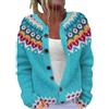 ERASFGAV Cardigan in maglia da donna UK, cardigan a maniche lunghe da donna, cardigan con bottoni, maglione aperto sul davanti, maglione etnico, taglie forti, cappotto in maglia di cotone