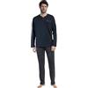 ADMAS Pigiama Uomo Invernale in Caldo Cotone e Viscosa Art. 63771 Blu Marino Maglia Manica Lunga con Taschino e Pantaloni Lunghi (IT, Testo, S, Regular, Regular, Blu Marino)